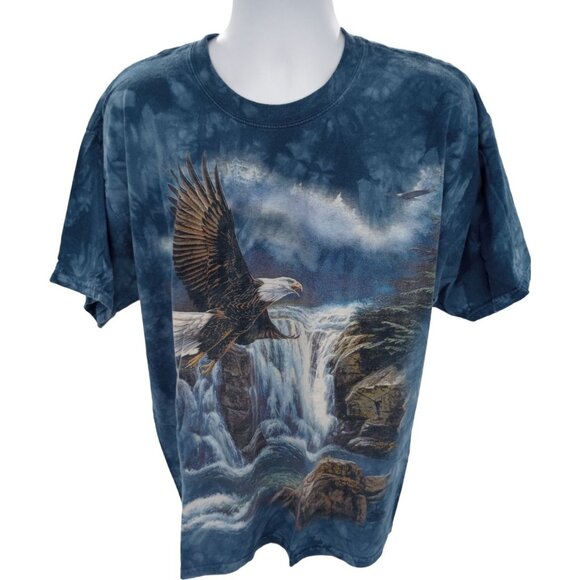 T-shirt The Mountain Eagle Américain Tie Dye - Taille XXL Bleu, 100% Coton
